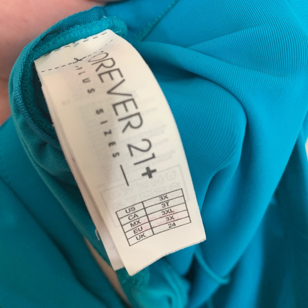 {Forever 21} Teal Halter one piece Swimsuit - Picture 8 of 9